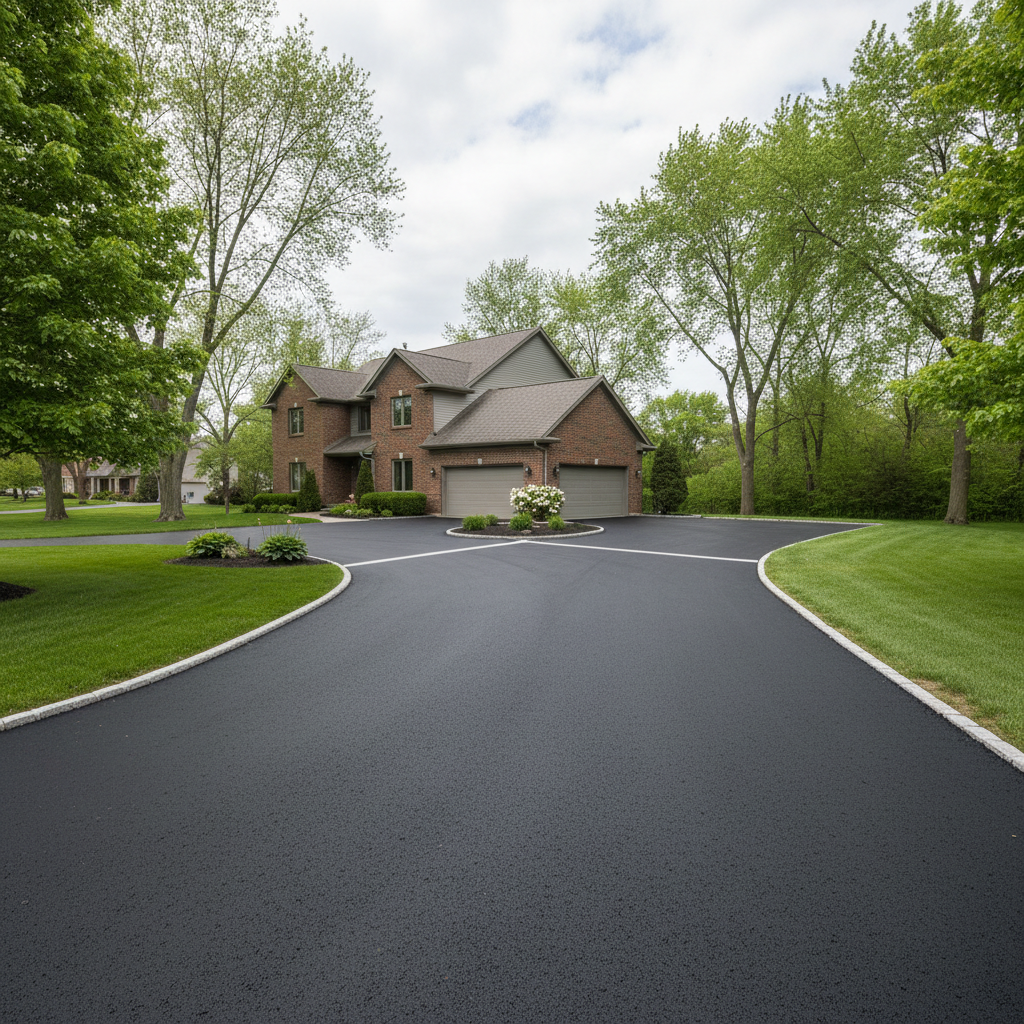 Completed commercial asphalt work at a residential property in Elkhart, IN