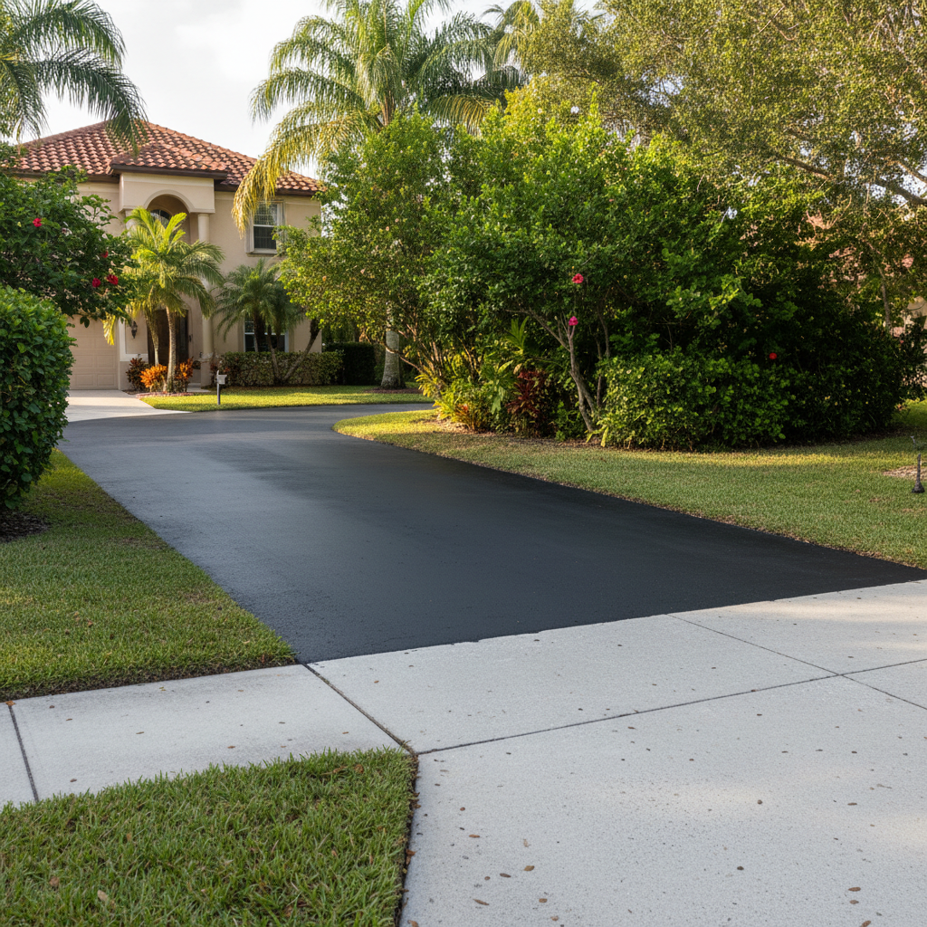 Completed slurry coating work at a residential property in Davie, FL