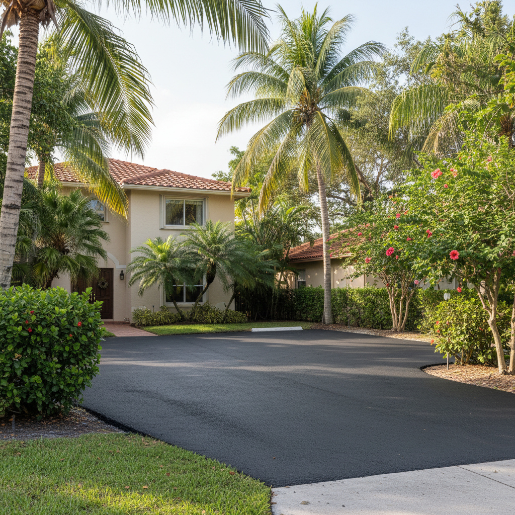 Completed commercial asphalt work at a residential property in Miami Gardens, FL