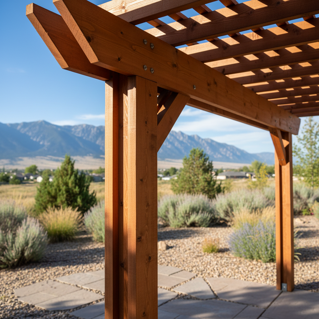 Completed pergola construction work at a residential property in Ogden, UT