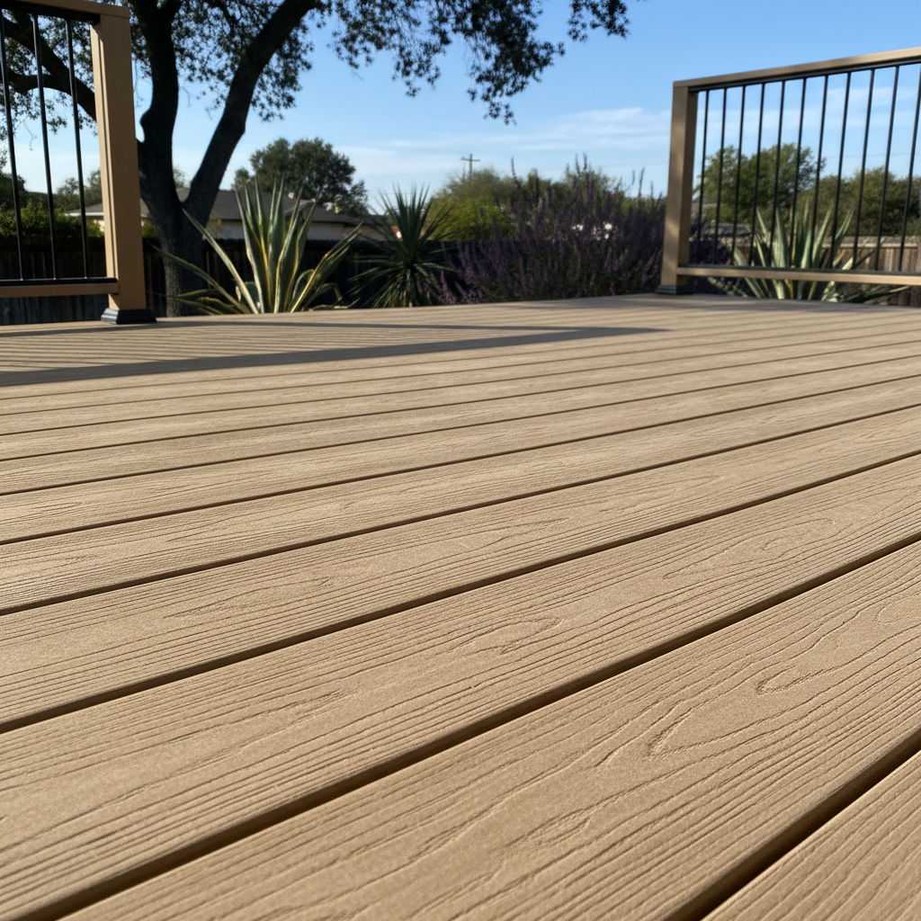Completed deck construction work at a residential property in Vista, CA