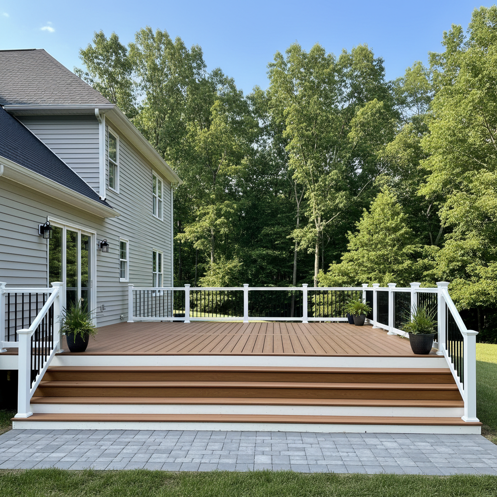 Completed composite decks work at a residential property in Seymour, TN