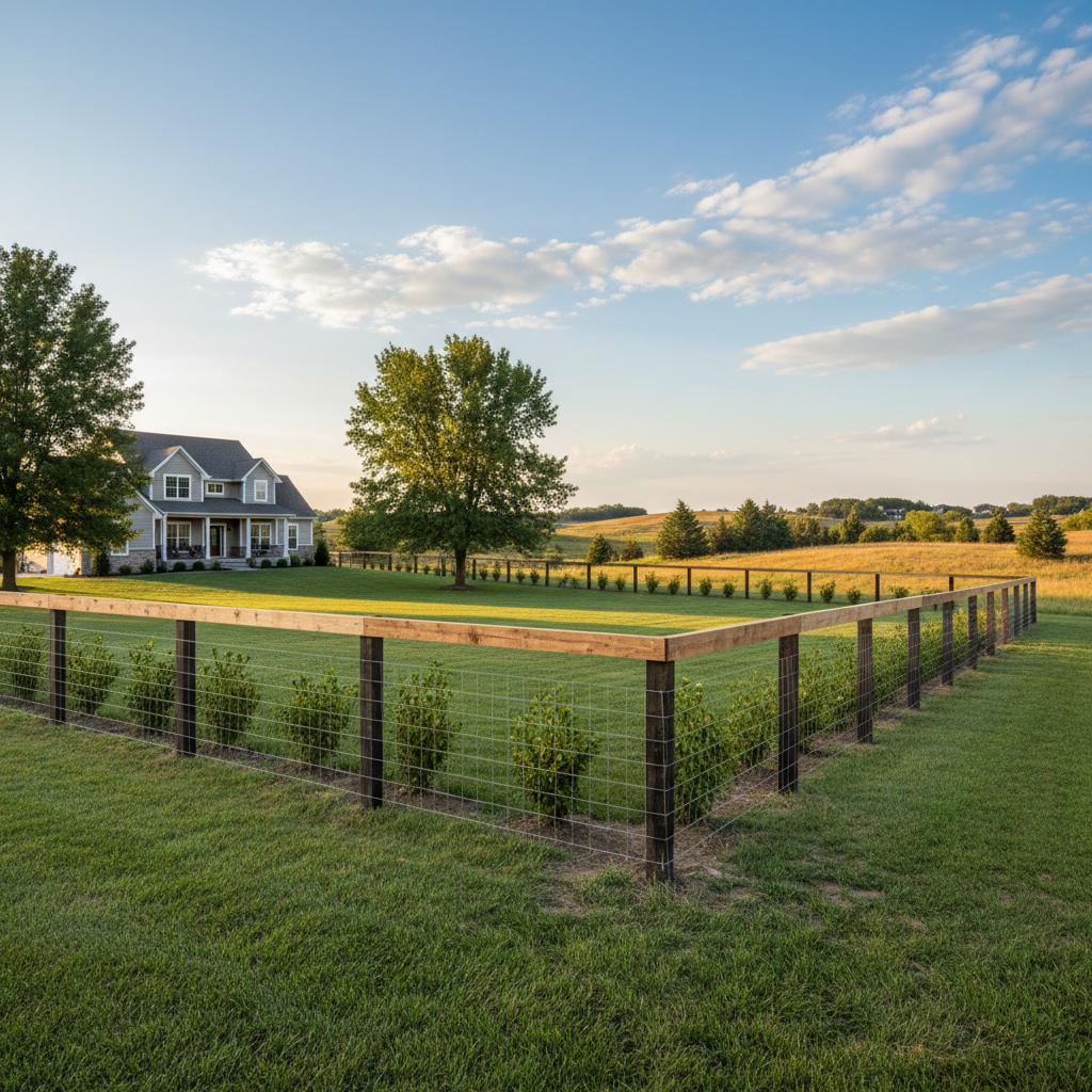 Completed farm fencing work at a residential property in Gretna, NE
