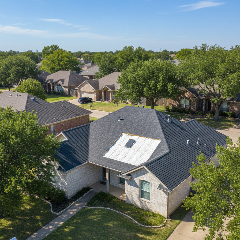 Completed attic insulation work at a residential property in Converse, TX