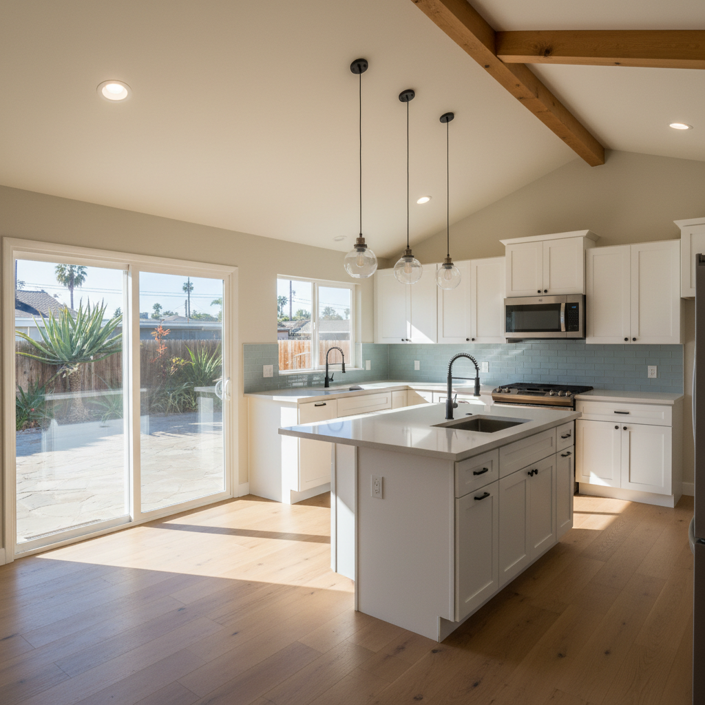 Completed open kitchen conversion work at a residential property in Huntington Beach, CA