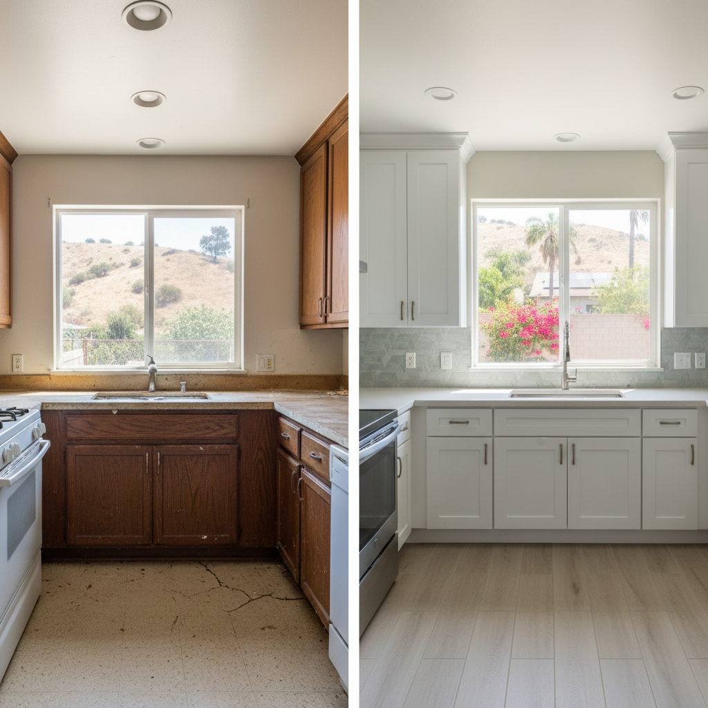 Completed cabinet installation work at a residential property in Chula Vista, CA