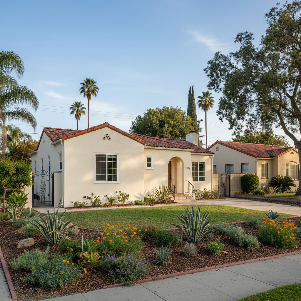 Completed stucco repair work at a residential property in Arcadia, CA