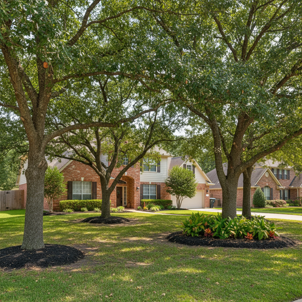 Completed tree health & care work at a residential property in Nederland, TX