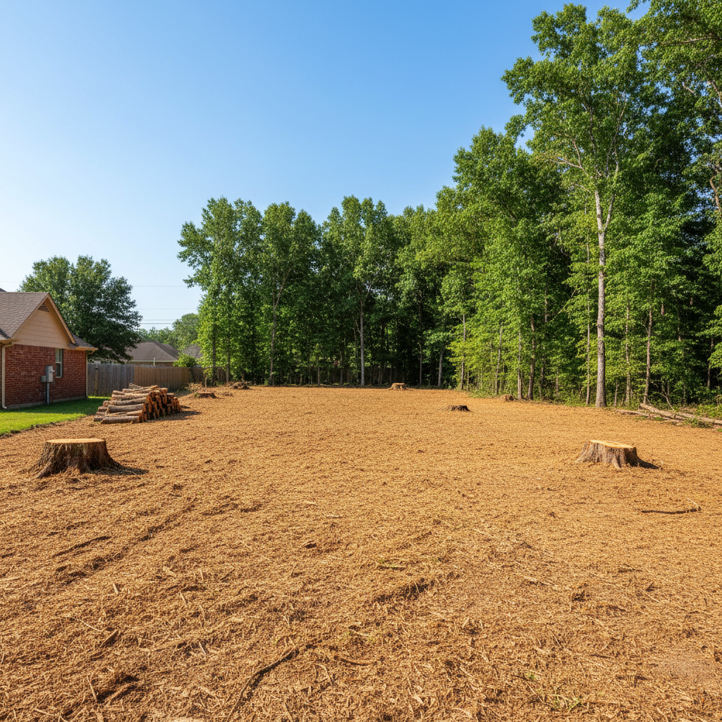 Completed land clearing work at a residential property in Orange, TX