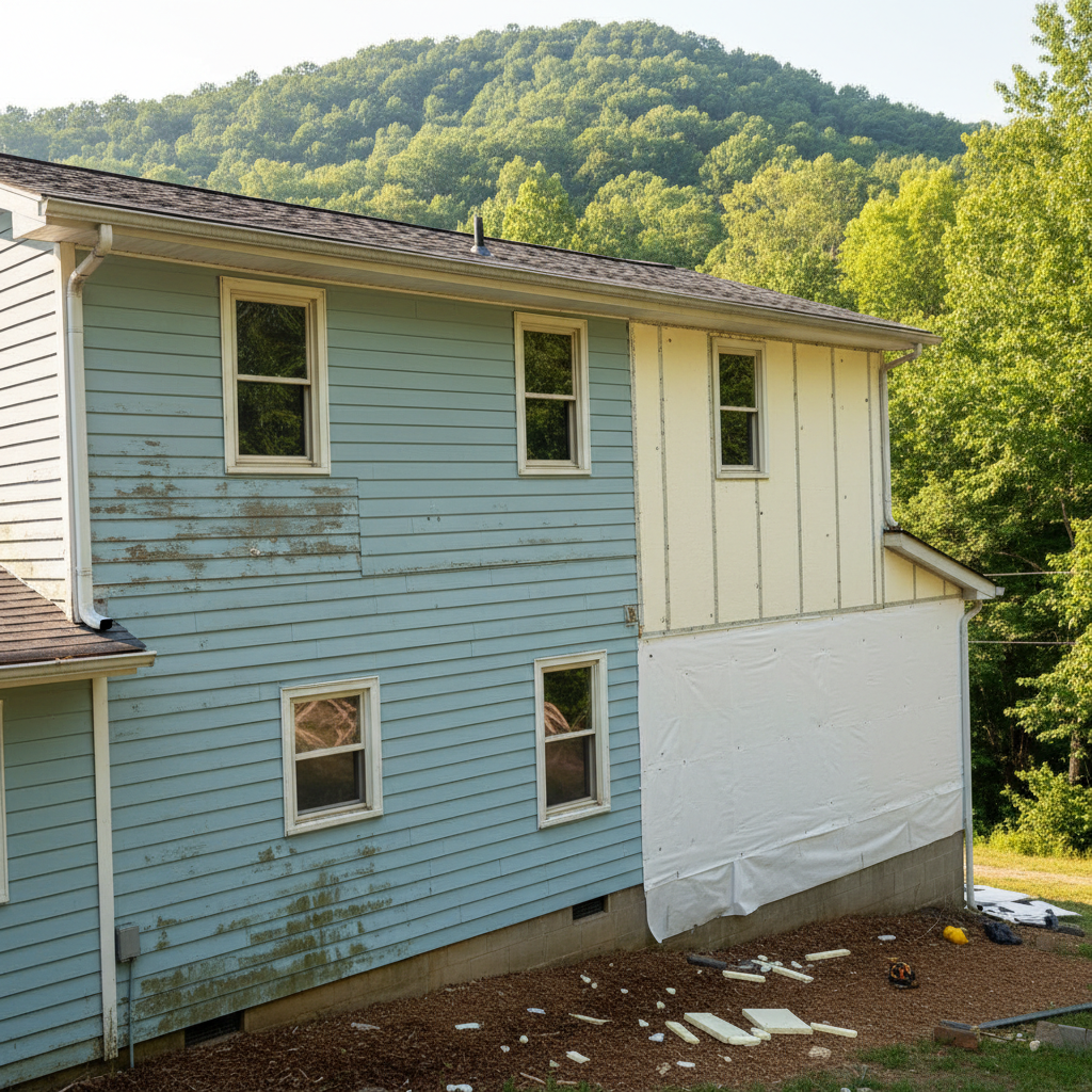 Completed insulation installation work at a residential property in Sevierville, TN