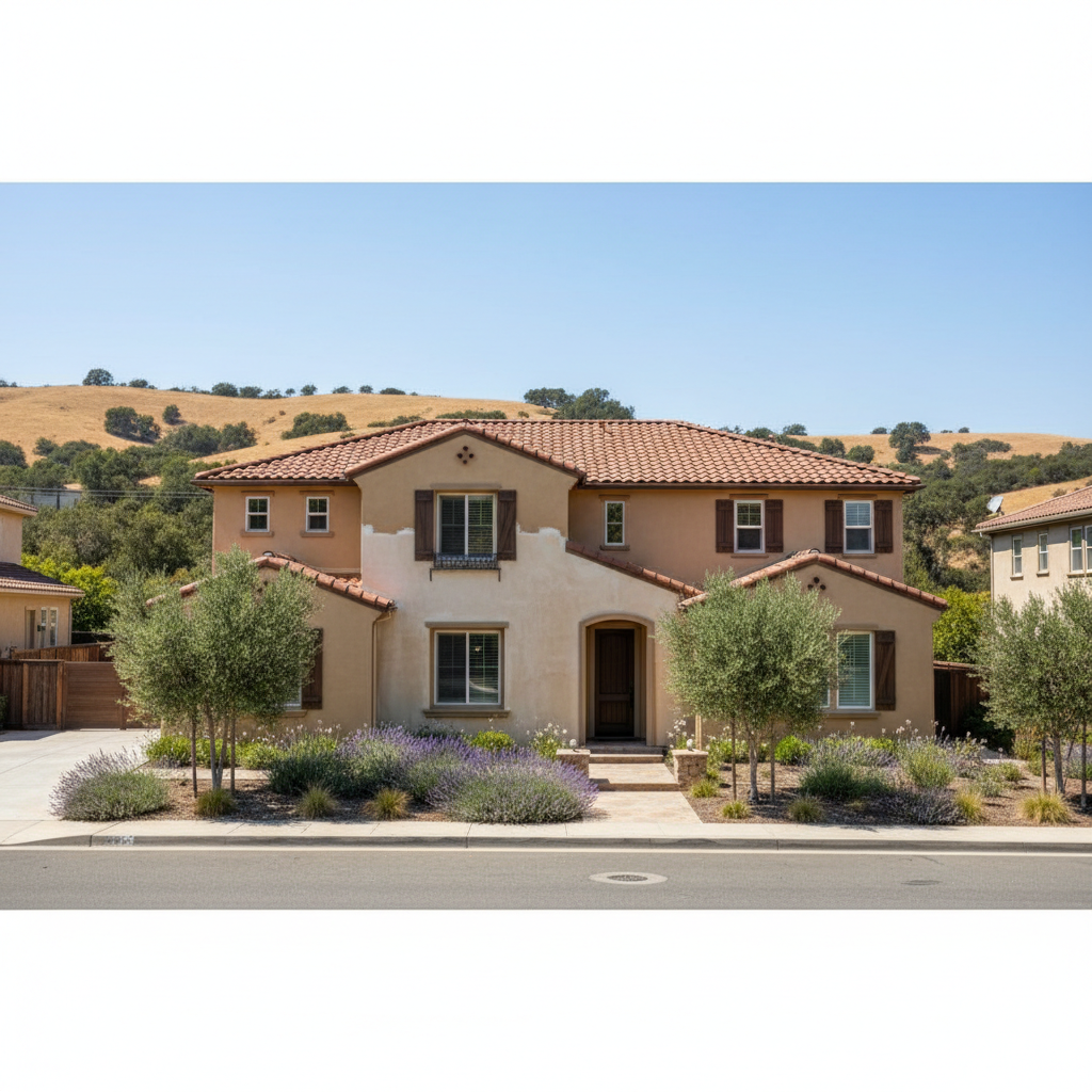 Completed stucco repair work at a residential property in Saratoga, CA