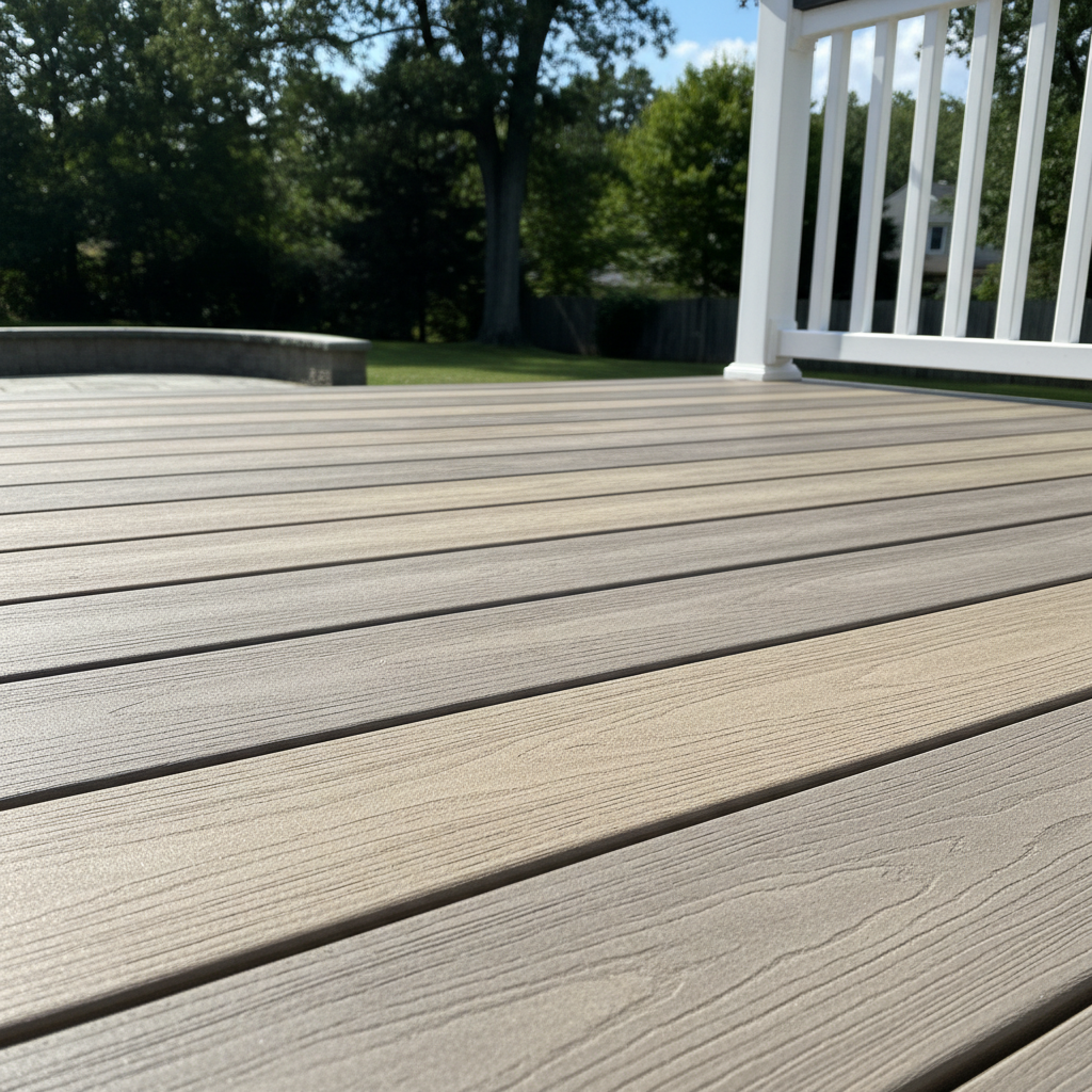 Completed trex decks work at a residential property in Hamden, CT