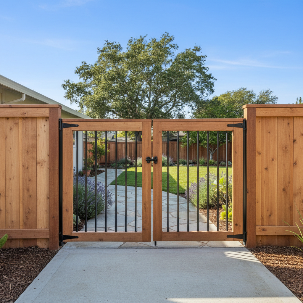 Completed gate installation work at a residential property in Vallejo, CA