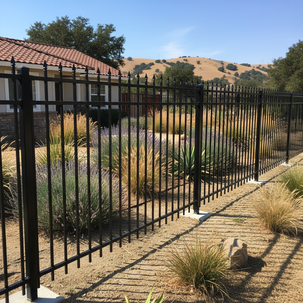 Completed ornamental iron fencing work at a residential property in American Canyon, CA