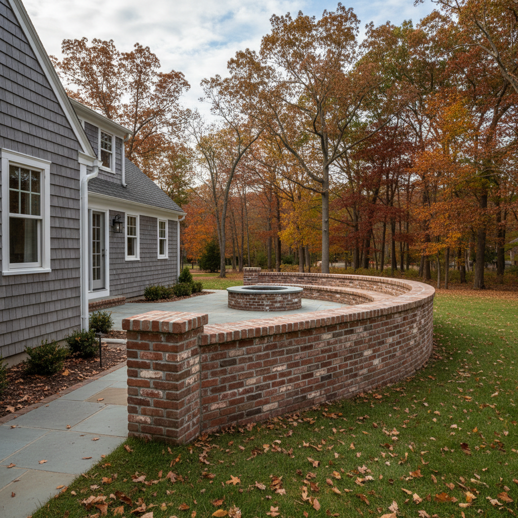 Completed brick laying work at a residential property in Lexington, MA