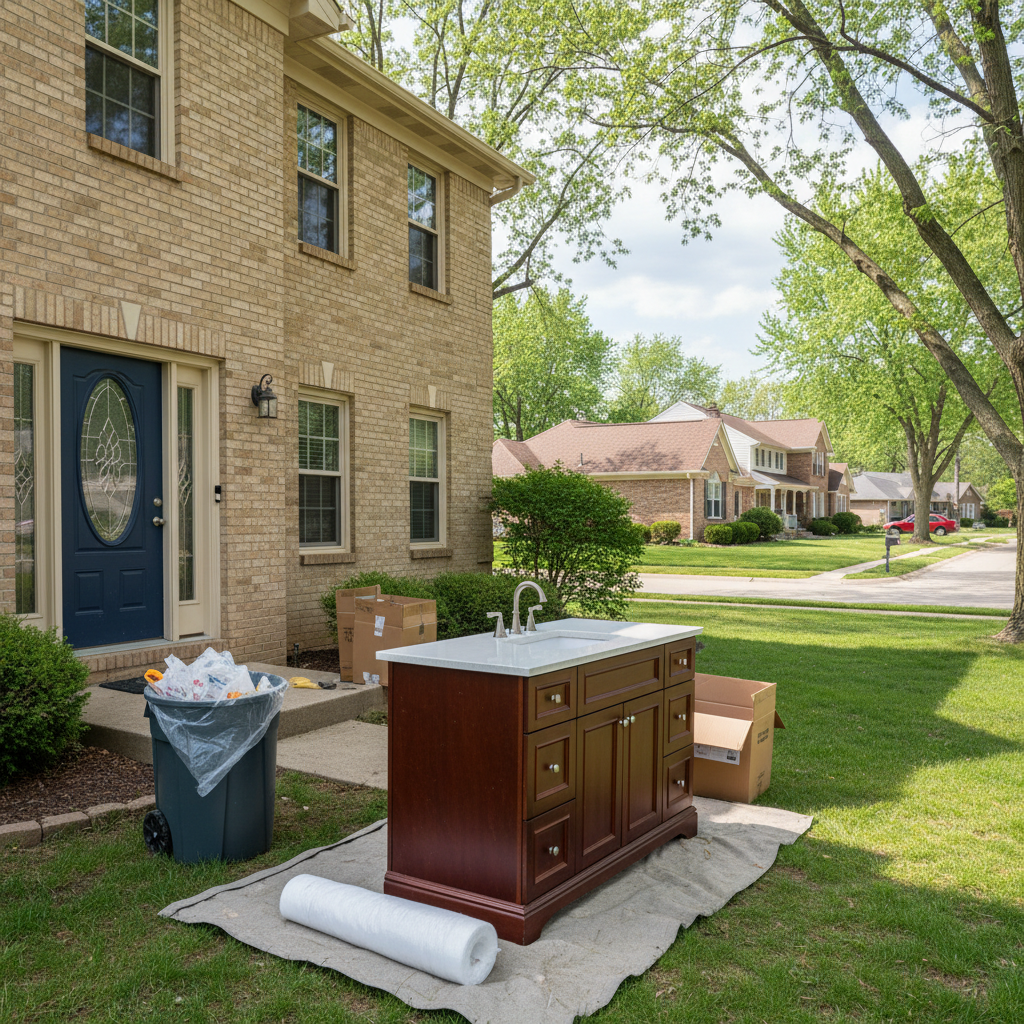 Completed vanity and sink installation work at a residential property in Rockford, IL