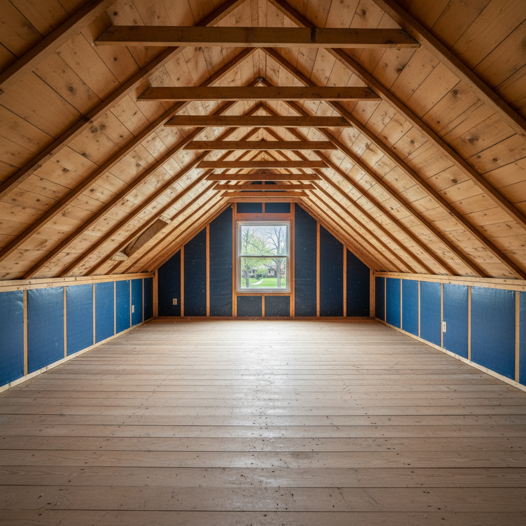 Completed insulation removal work at a residential property in Oak Park, IL