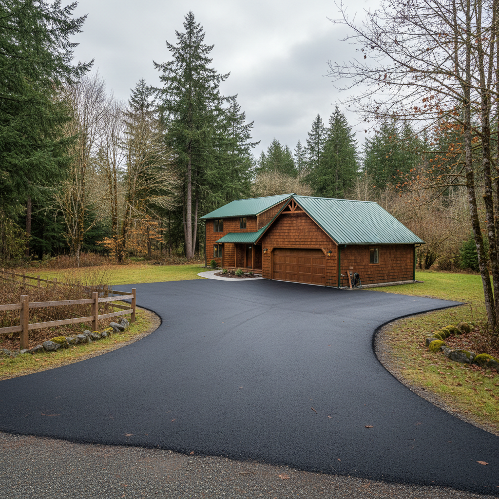 Completed commercial asphalt work at a residential property in Naselle, WA