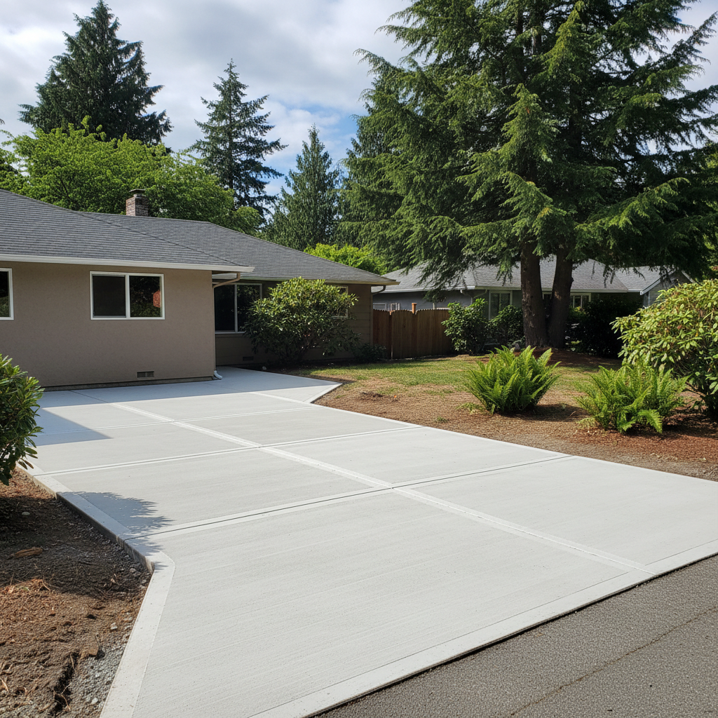 Completed concrete repair work at a residential property in Bothell, WA