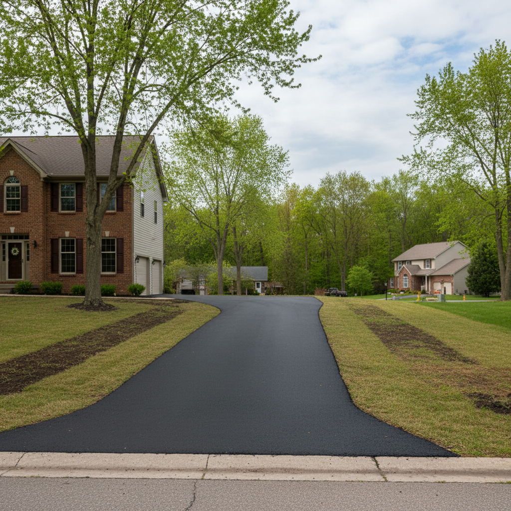 Completed residential asphalt work at a residential property in Lansing, MI