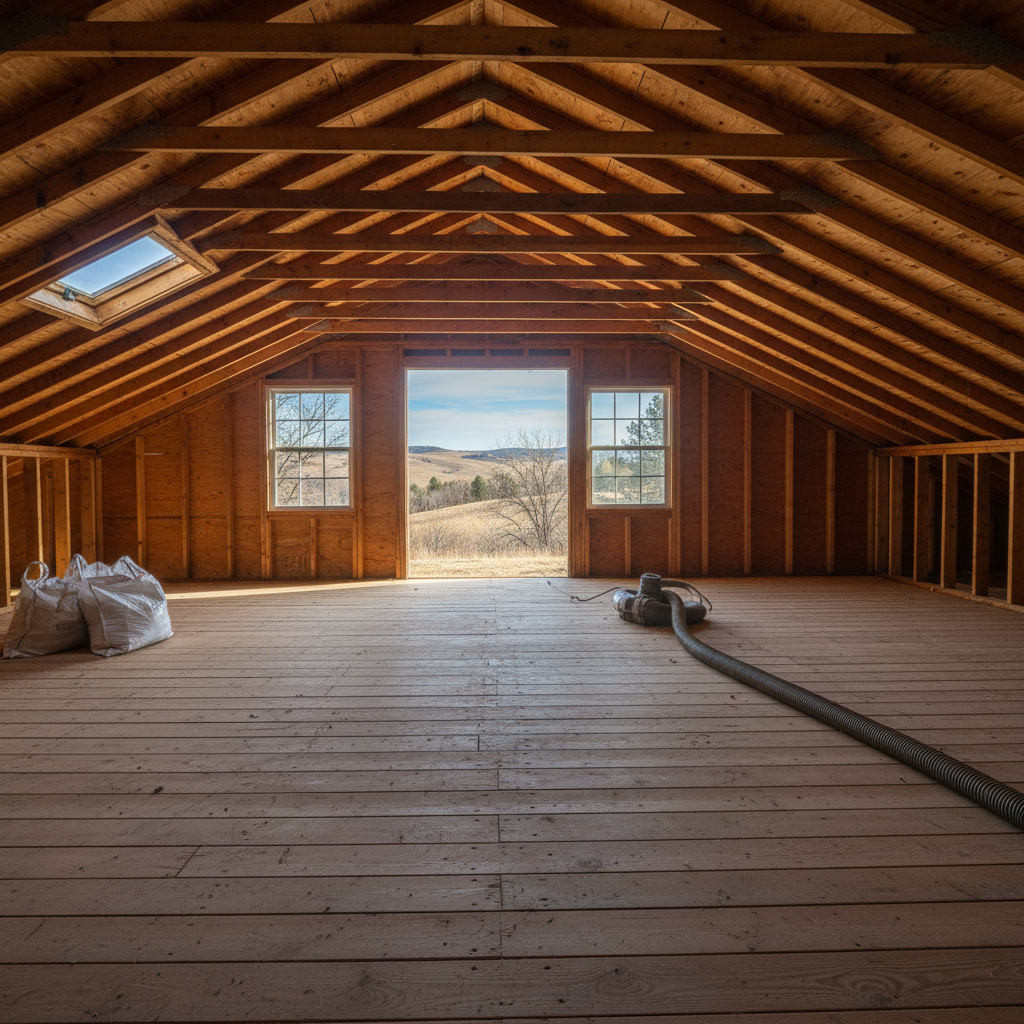 Completed insulation removal work at a residential property in Rapid City, SD
