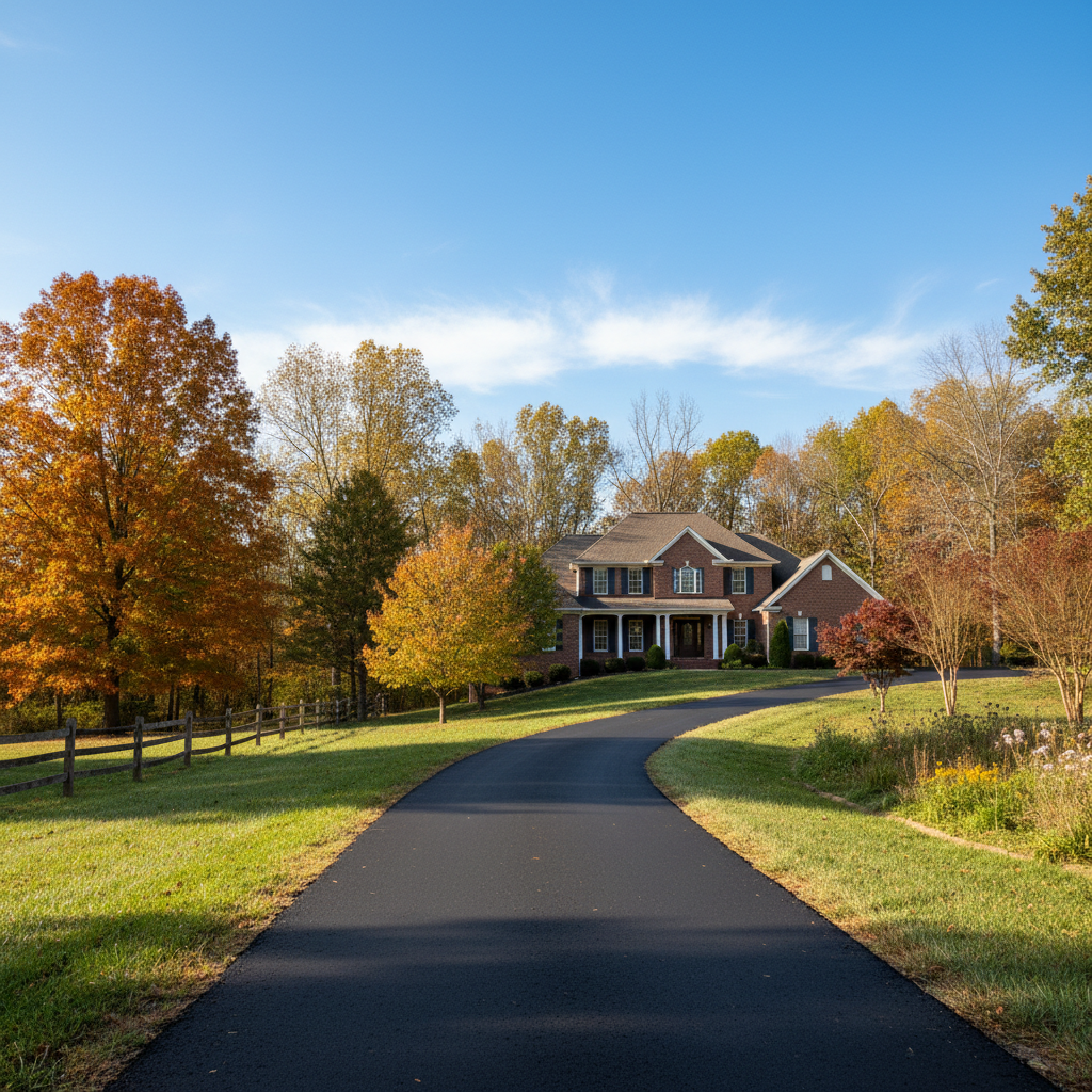 Completed driveway paving work at a residential property in Bowling Green, KY