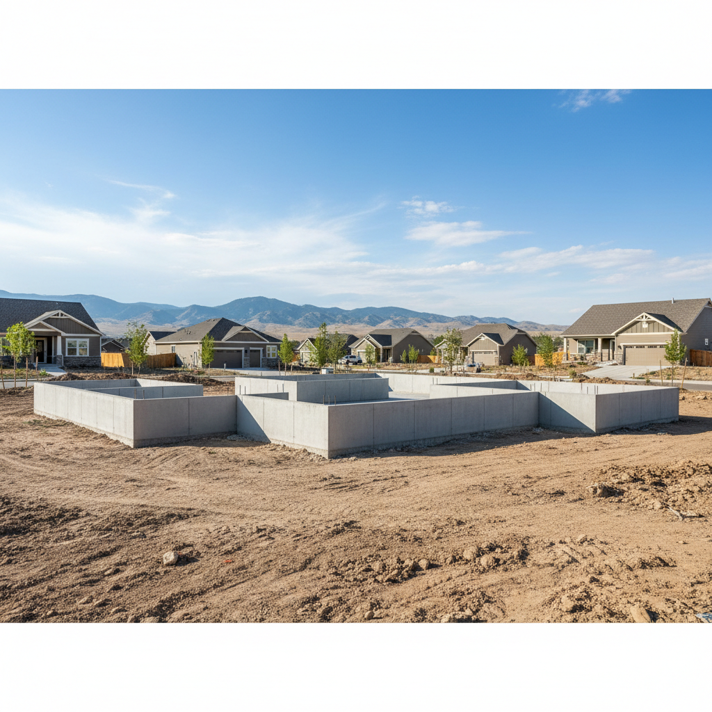 Completed concrete foundations work at a residential property in Draper, UT