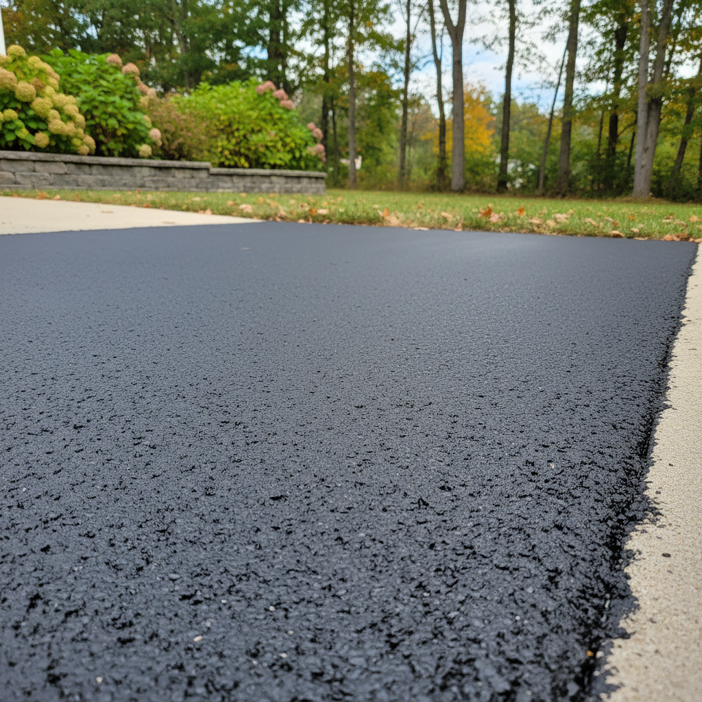 Completed slurry coating work at a residential property in Morrisonville, NY