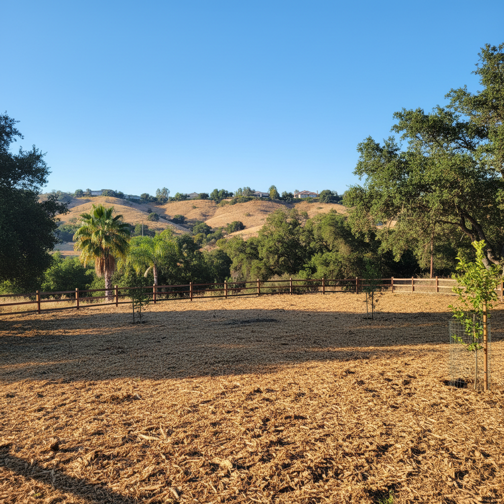 Completed land clearing work at a residential property in Corona, CA