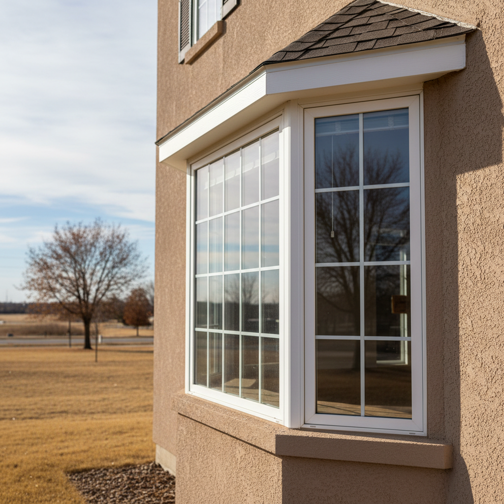 Completed bay window installation work at a residential property in Liberal, KS