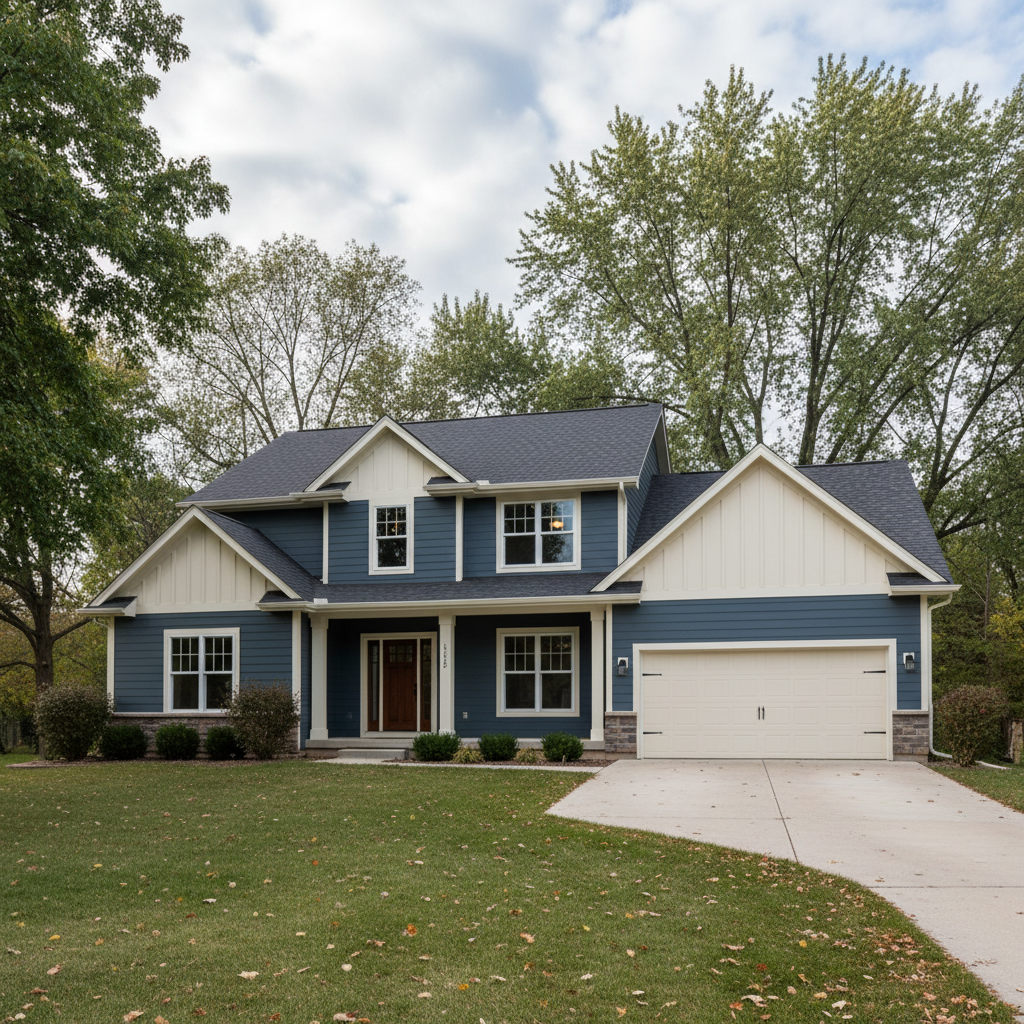 Completed james hardie siding work at a residential property in Bellevue, NE