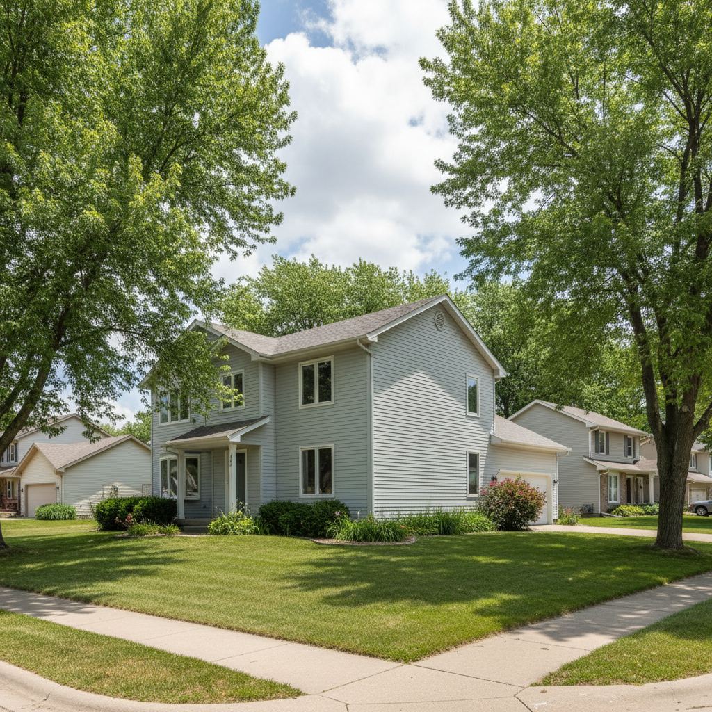 Completed siding cleaning work at a residential property in Hastings, NE