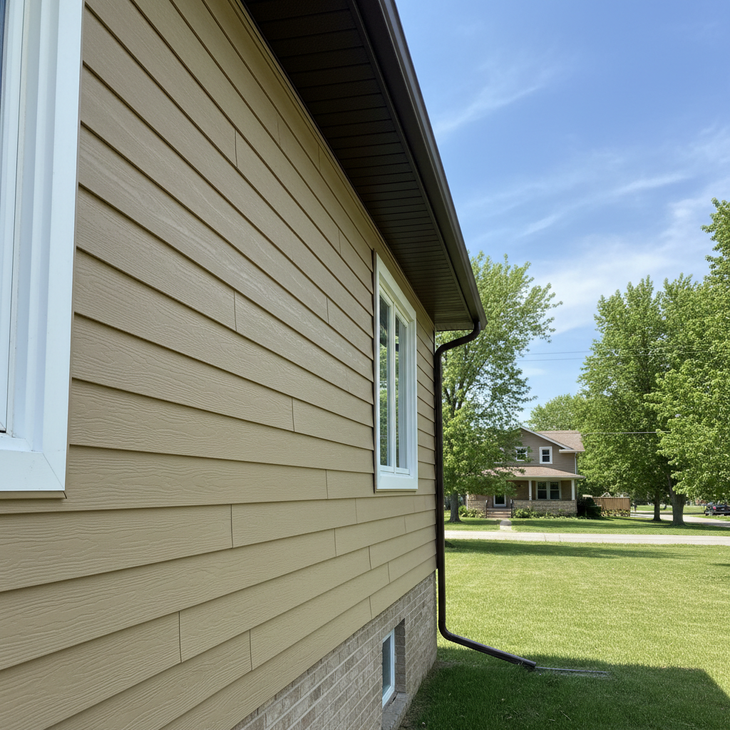 Completed vinyl siding installation work at a residential property in Columbus, NE