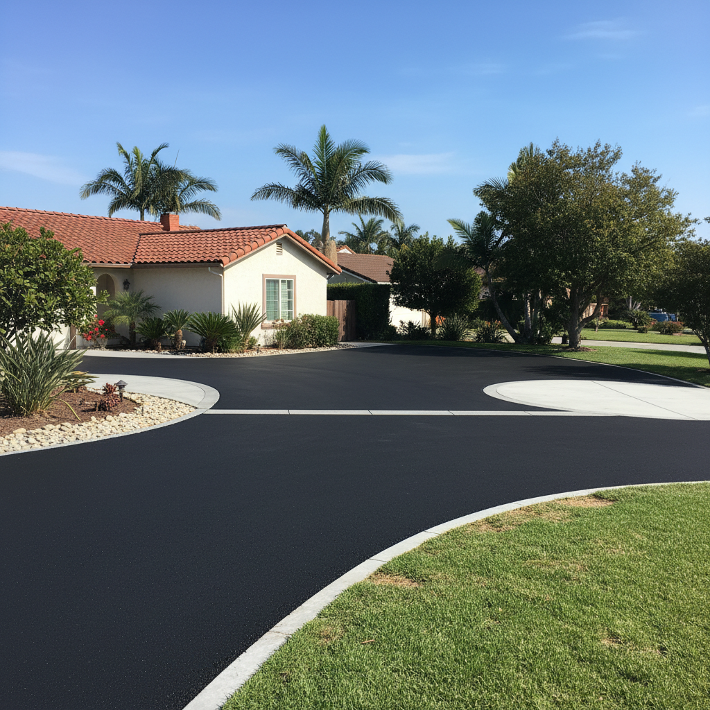 Completed commercial asphalt work at a residential property in Long Beach, CA
