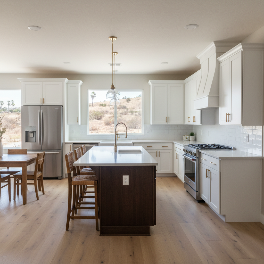 Completed kitchen remodel work at a residential property in Ontario, CA
