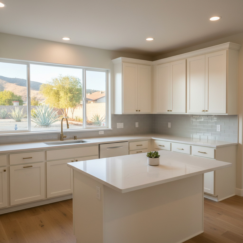 Completed cabinet installation work at a residential property in El Monte, CA
