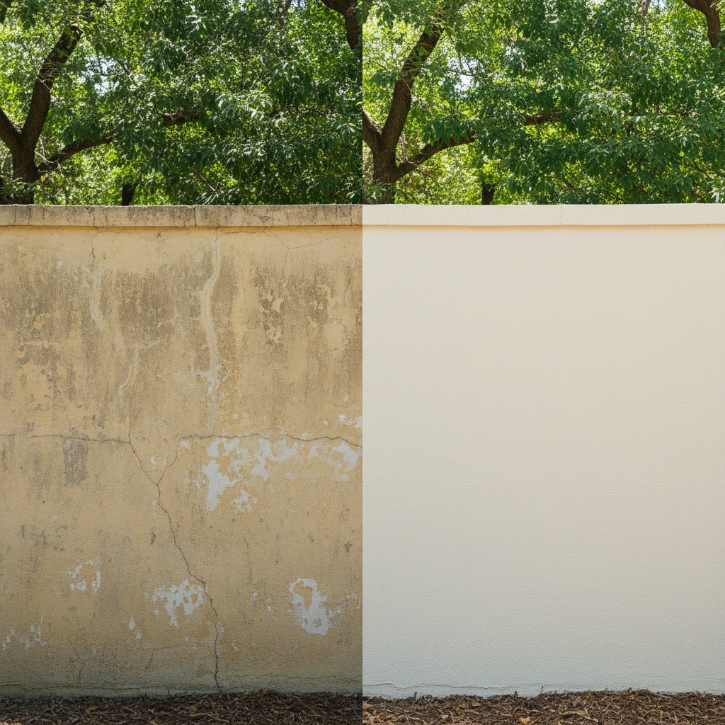 Completed residential stucco work at a residential property in Pflugerville, TX