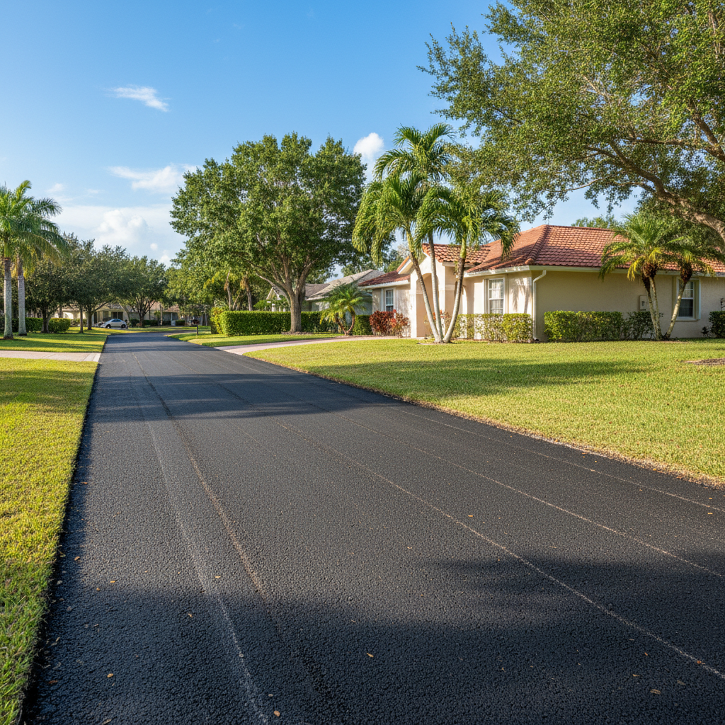 Completed asphalt milling work at a residential property in Pembroke Pines, FL