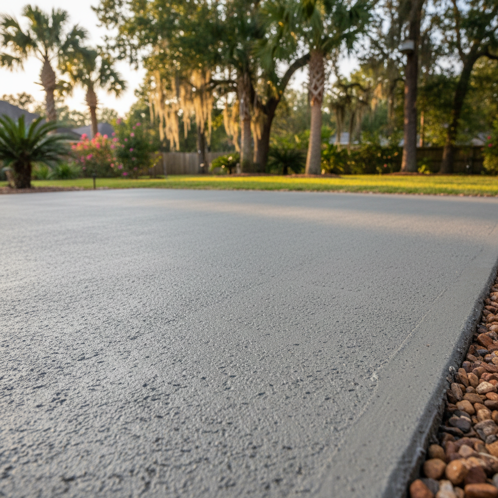 Completed concrete patios work at a residential property in Bossier City, LA