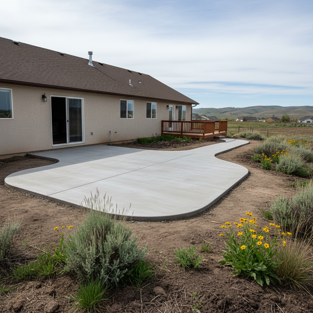 Completed concrete repair work at a residential property in Kennewick, WA