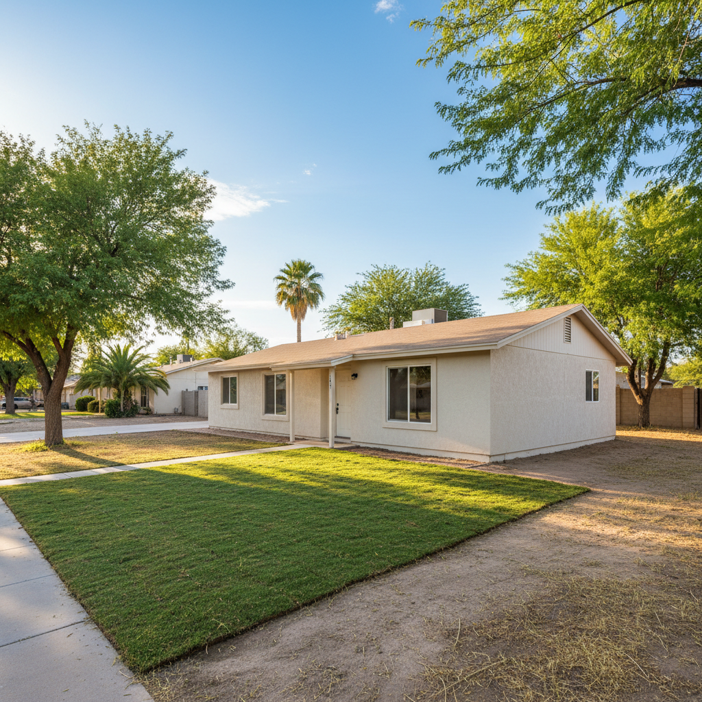 Completed water damage restoration work at a residential property in Bapchule, AZ