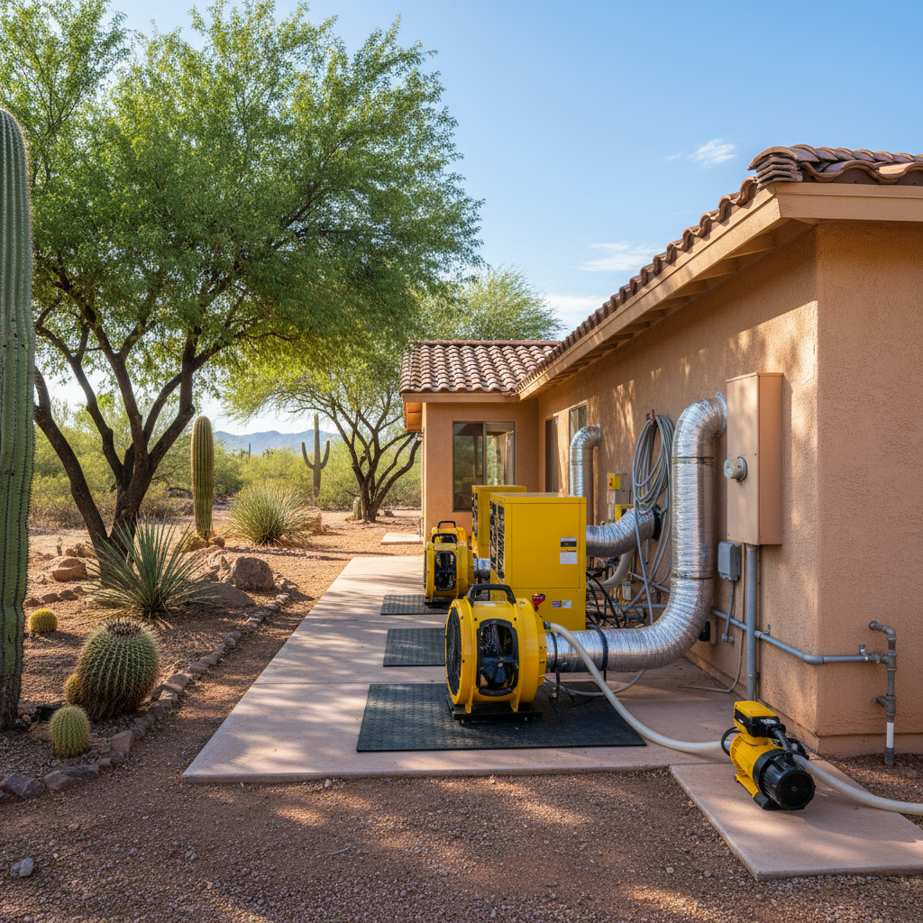 Completed dehumidification services work at a residential property in New River, AZ