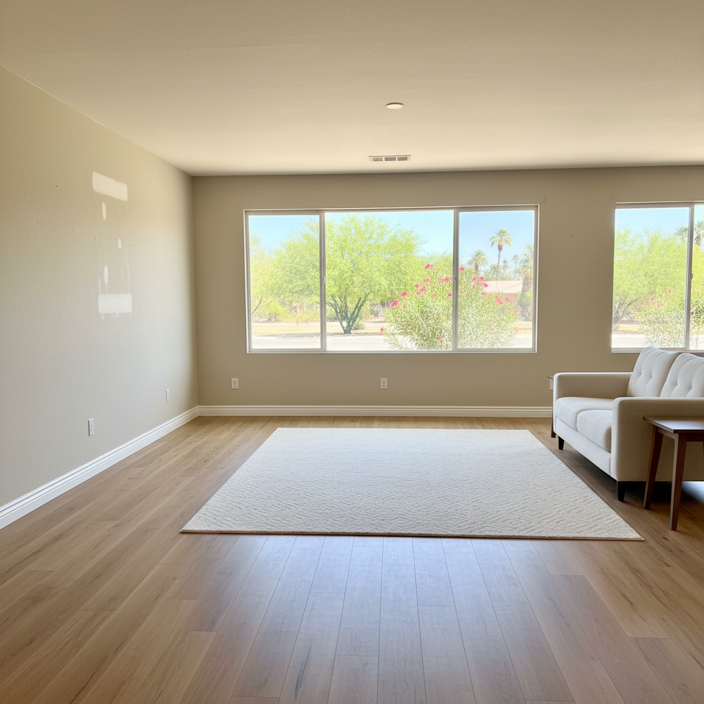 Completed water damage cleanup work at a residential property in Sun City West, AZ