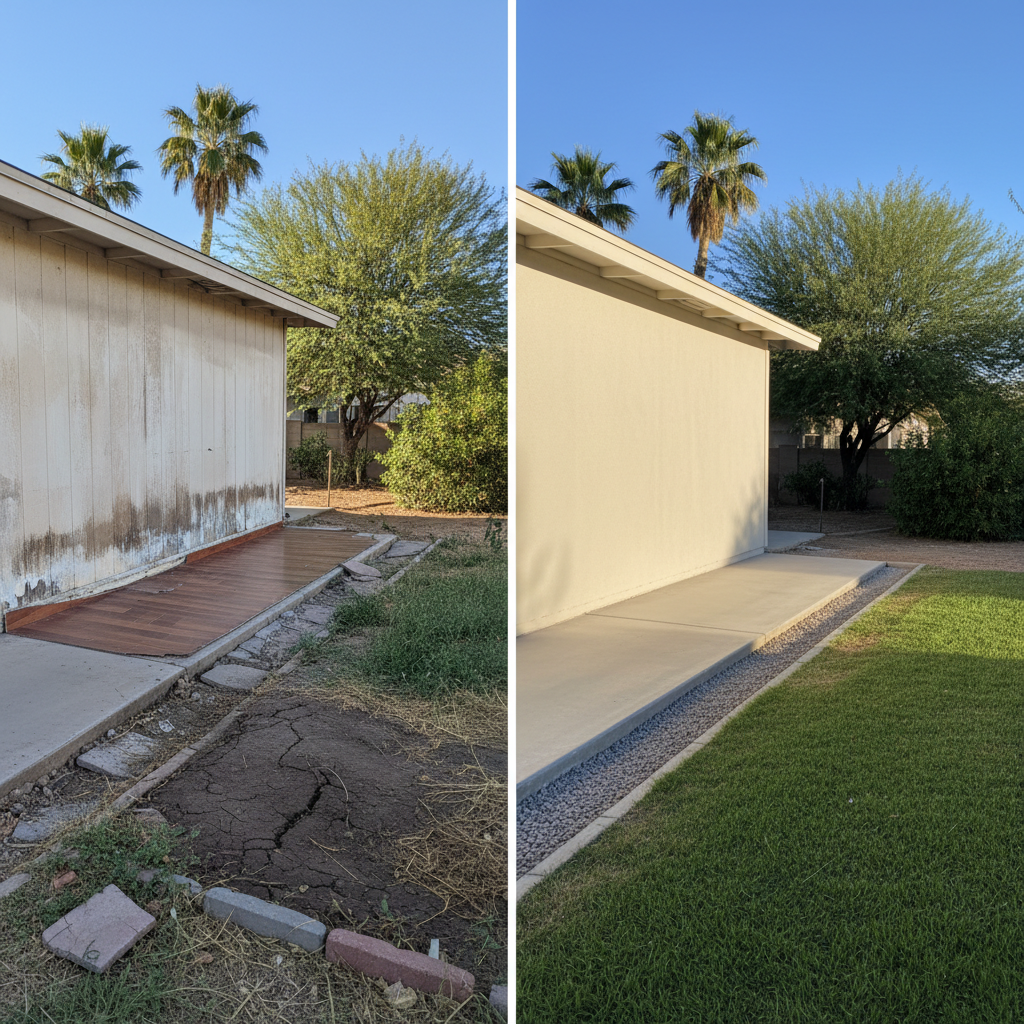 Completed flood cleanup work at a residential property in Wittmann, AZ