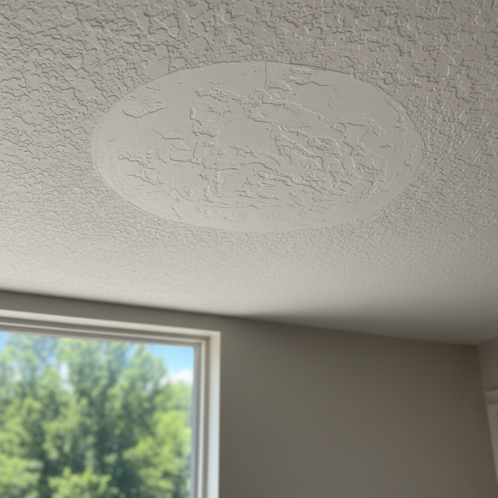 Completed ceiling water damage repair work at a residential property in Dacula, GA