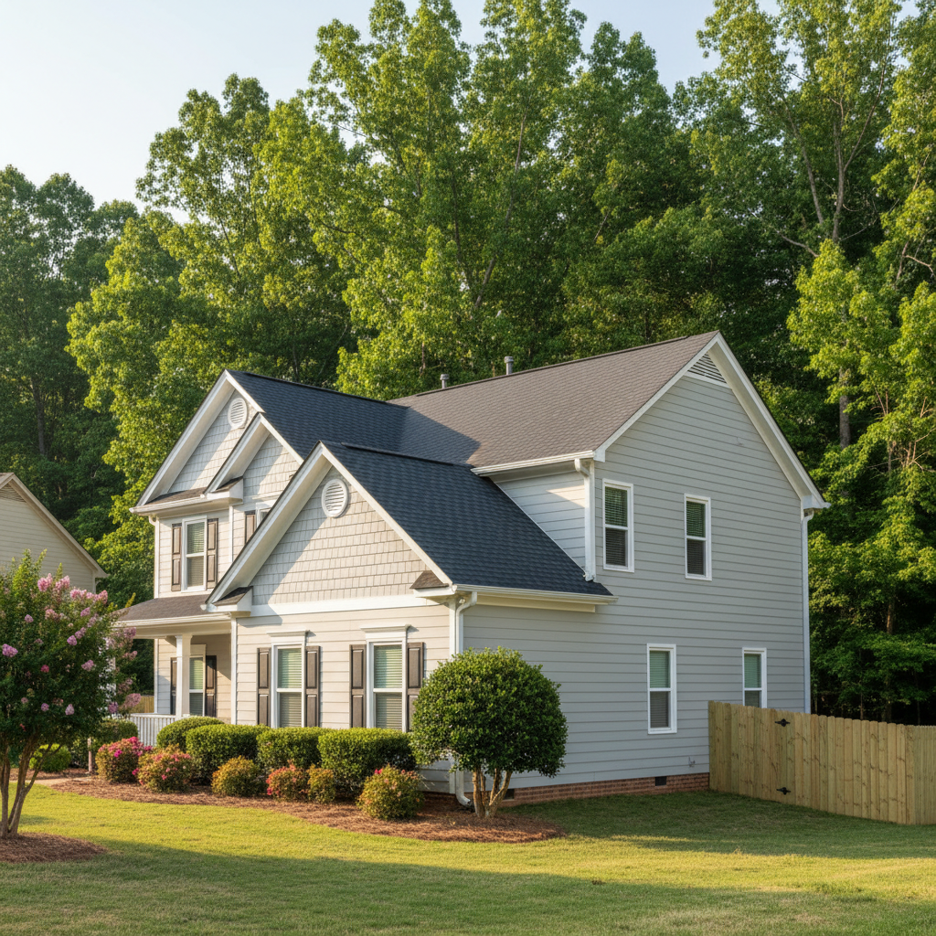 Completed storm damage restoration work at a residential property in Lilburn, GA