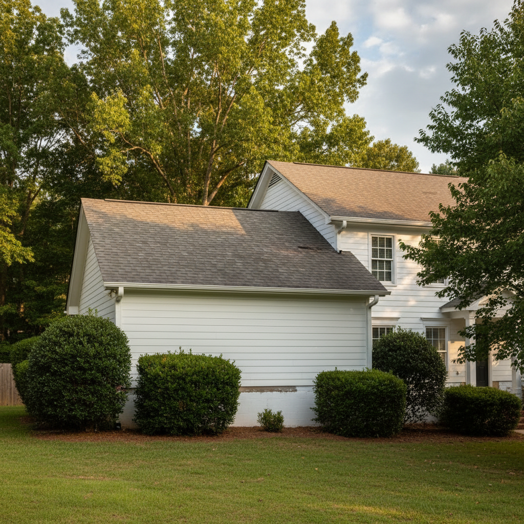 Completed roof leak water damage repair work at a residential property in Mableton, GA