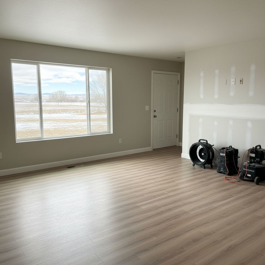 Completed water damage remediation work at a residential property in Caldwell, ID