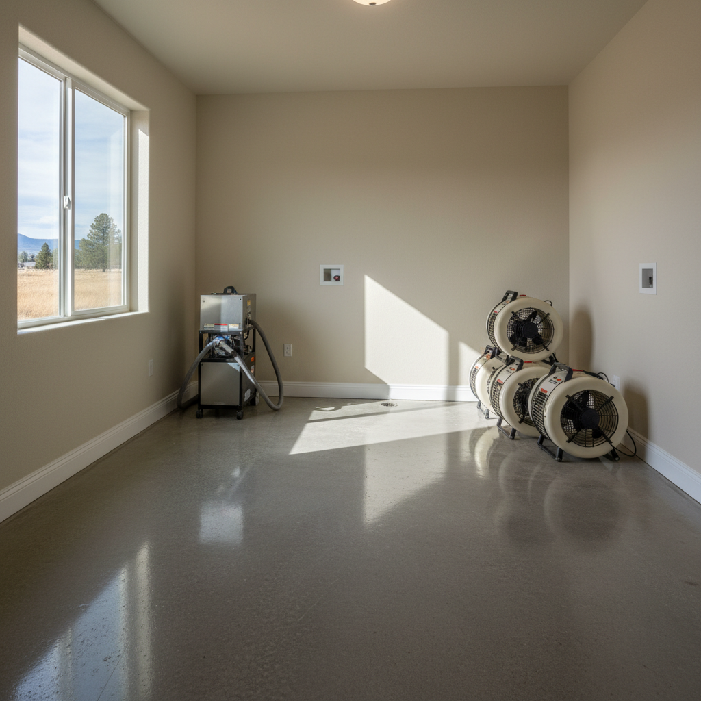 Completed structural drying work at a residential property in Garden City, ID