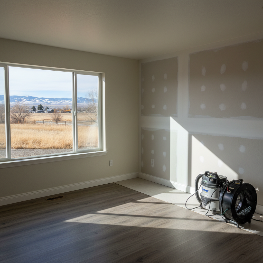 Completed water damage-related mold removal work at a residential property in Meridian, ID